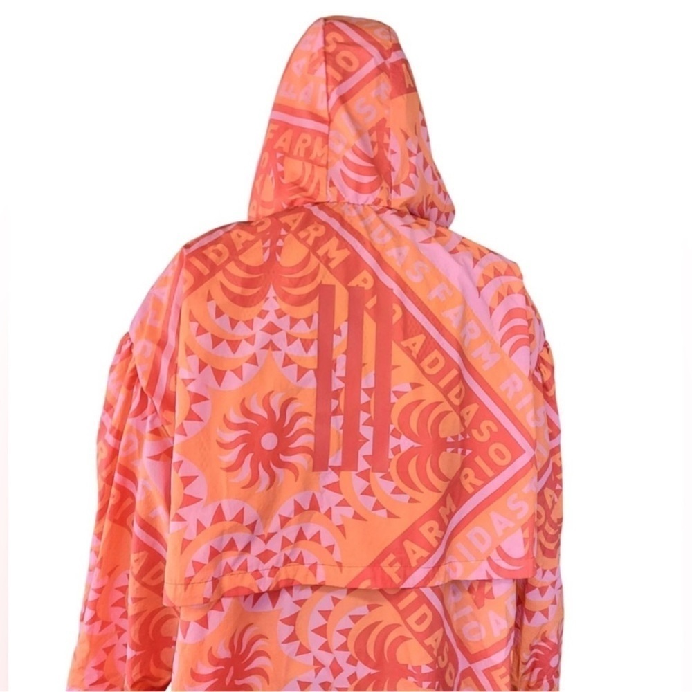 FARM RIO X ADIDAS LONG JACKET WINBREAKER TROPICAL TRENCH SOCCER TRAINING COAT - Picture 8 of 13